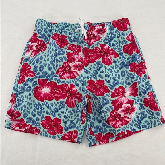 trunks Other - Trunks Surf & Swim Shorts Mens Small Hawaiian Flower Blue Red Mesh Liner